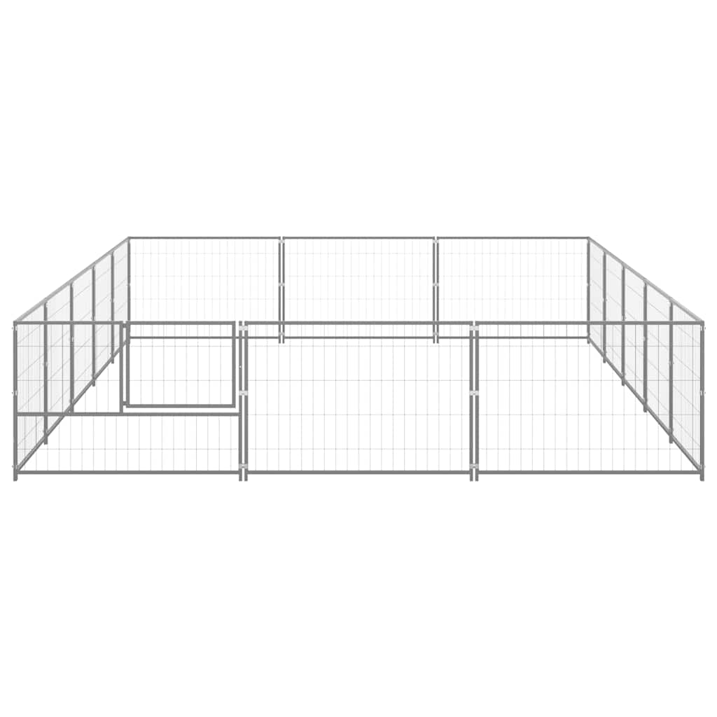 Ezüstszínű acél kutyakennel 15 m² - Image 5