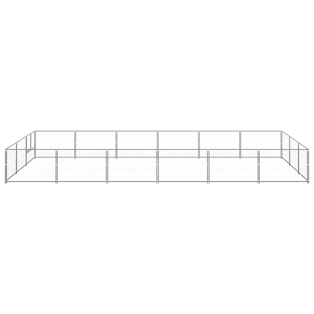 Ezüstszínű acél kutyakennel 18 m² - Image 3