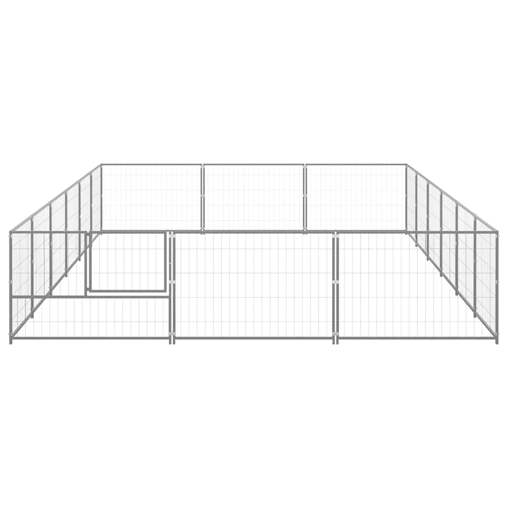 Ezüstszínű acél kutyakennel 18 m² - Image 5