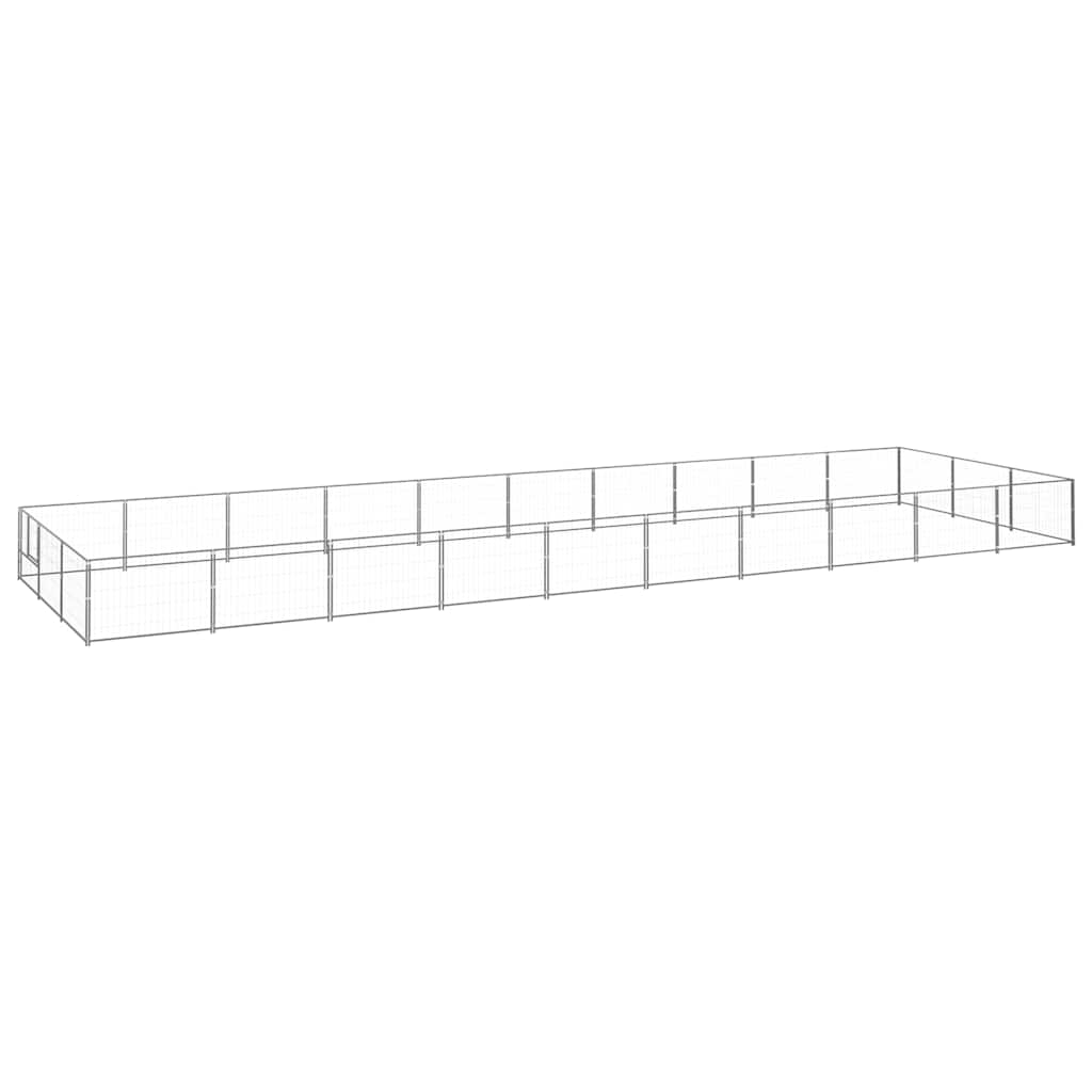 Ezüstszínű acél kutyakennel 30 m² - Image 2