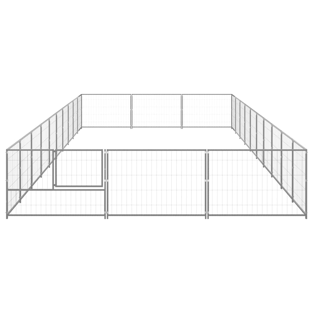 Ezüstszínű acél kutyakennel 30 m² - Image 5