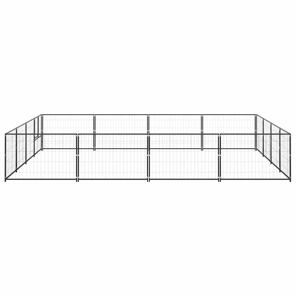 Fekete acél kutyakennel 16 m² - Image 4