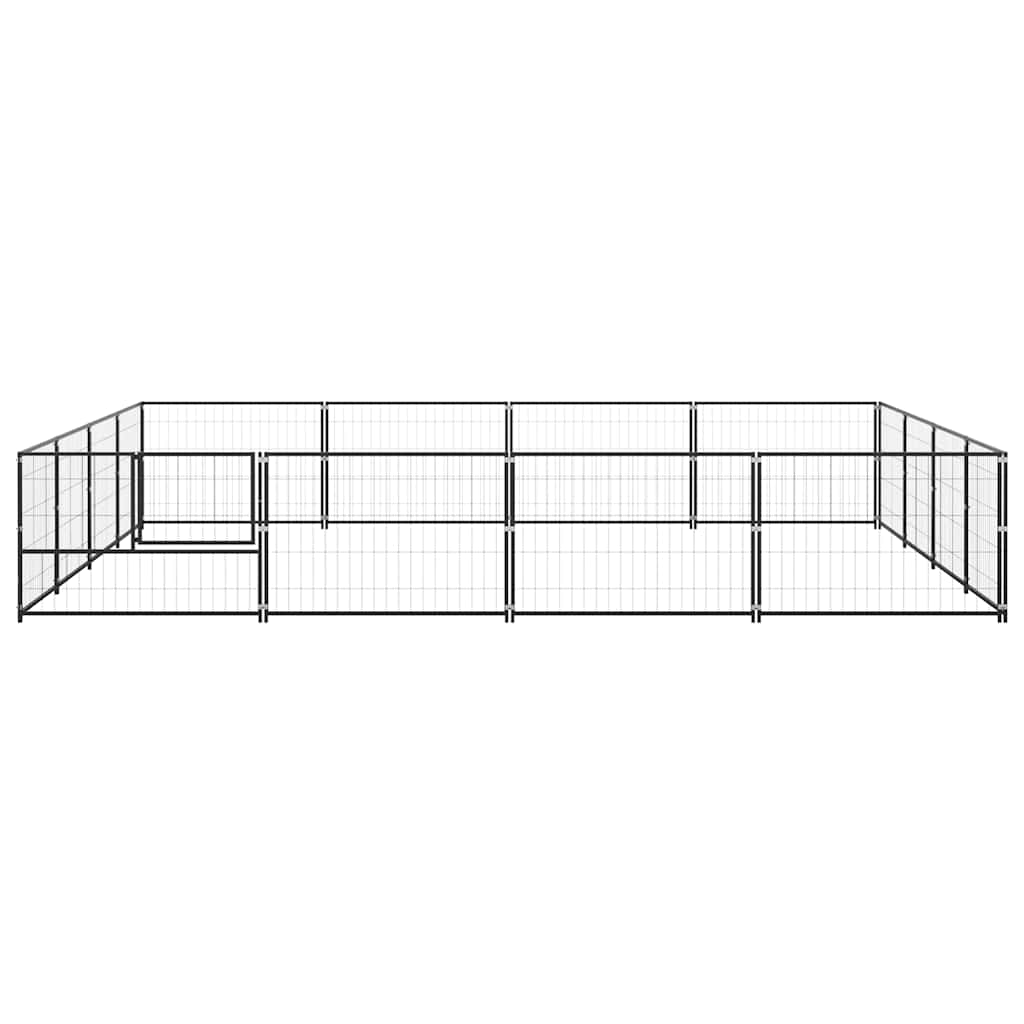 Fekete acél kutyakennel 16 m² - Image 5
