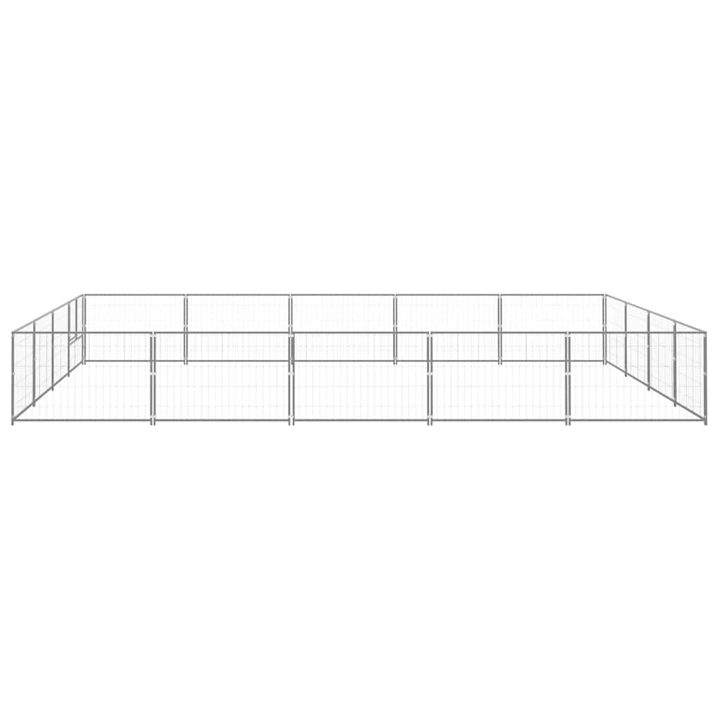 Ezüstszínű acél kutyakennel 20 m² - Image 4