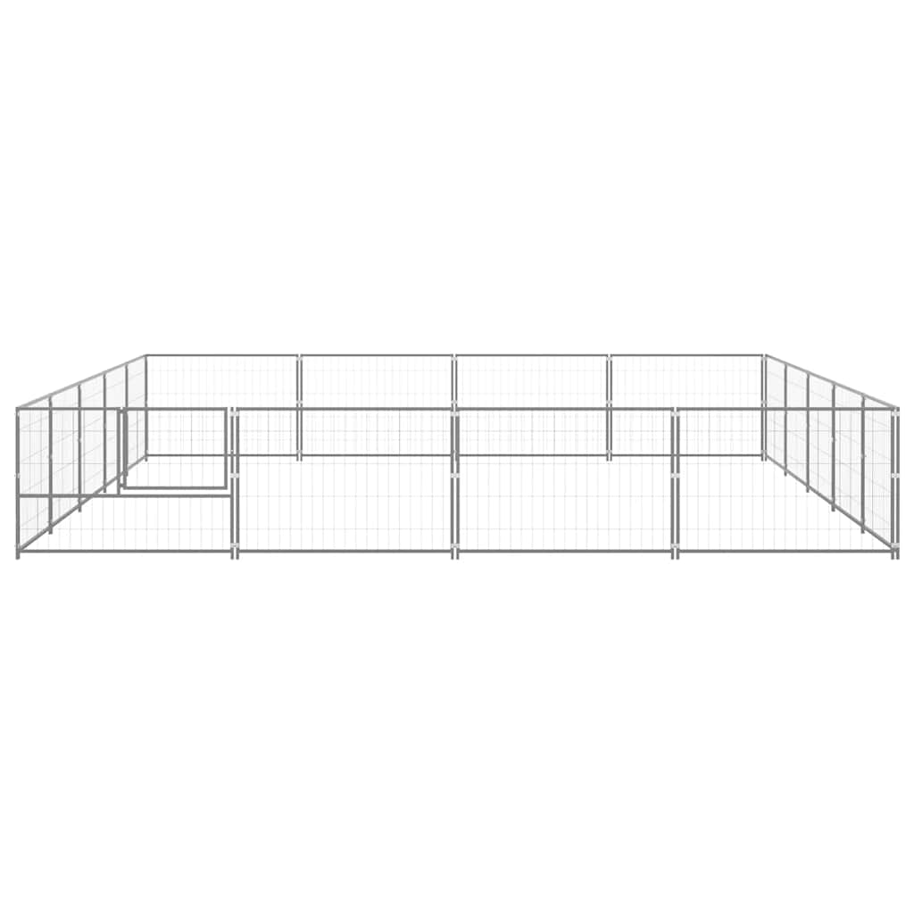 Ezüstszínű acél kutyakennel 20 m² - Image 5