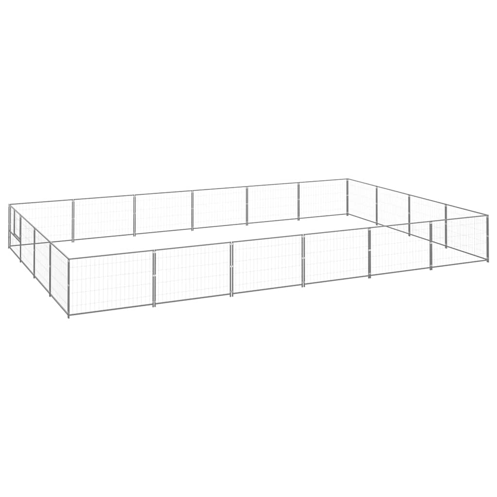 Ezüstszínű acél kutyakennel 24 m² - Image 2