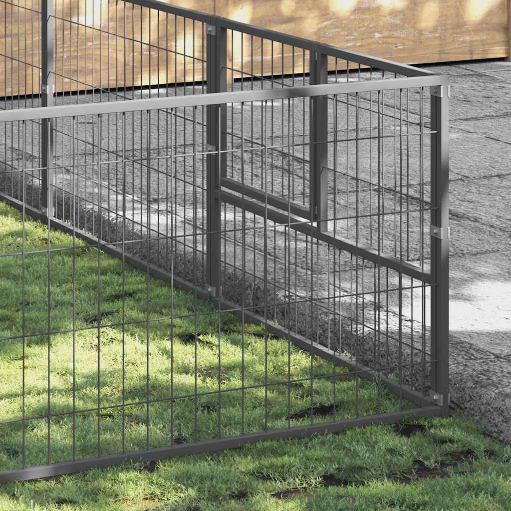 Ezüstszínű acél kutyakennel 24 m² - Image 3