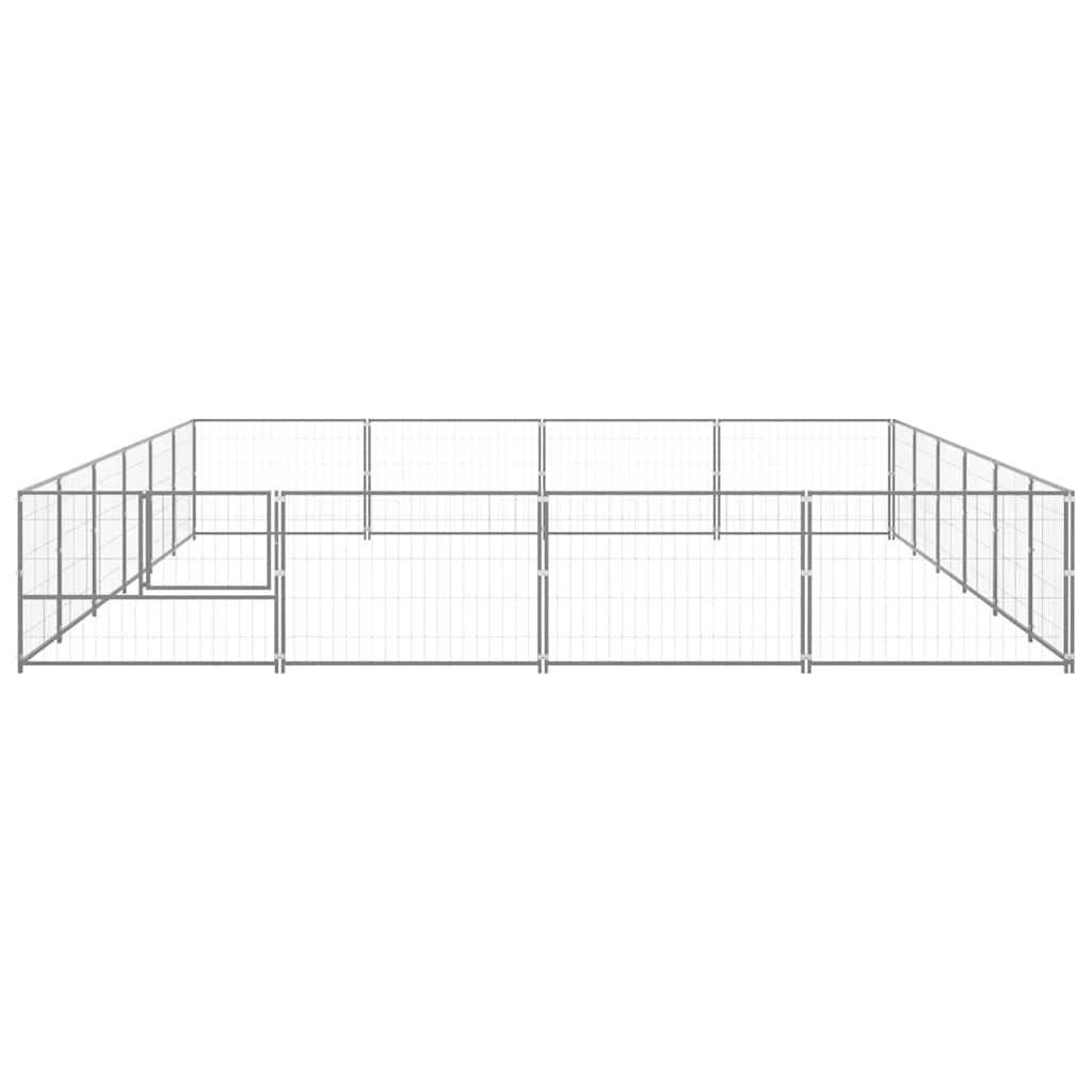 Ezüstszínű acél kutyakennel 24 m² - Image 5