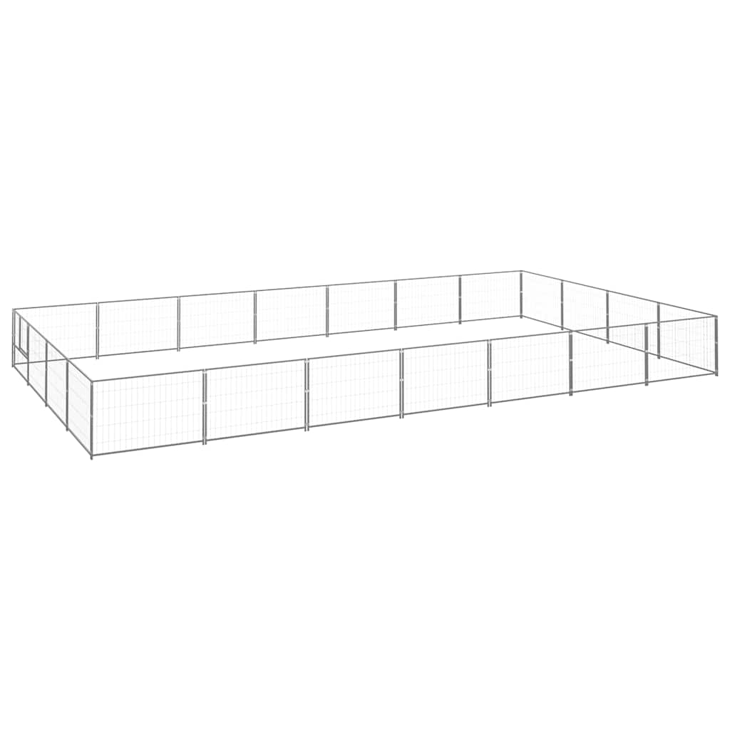 Ezüstszínű acél kutyakennel 28 m² - Image 2