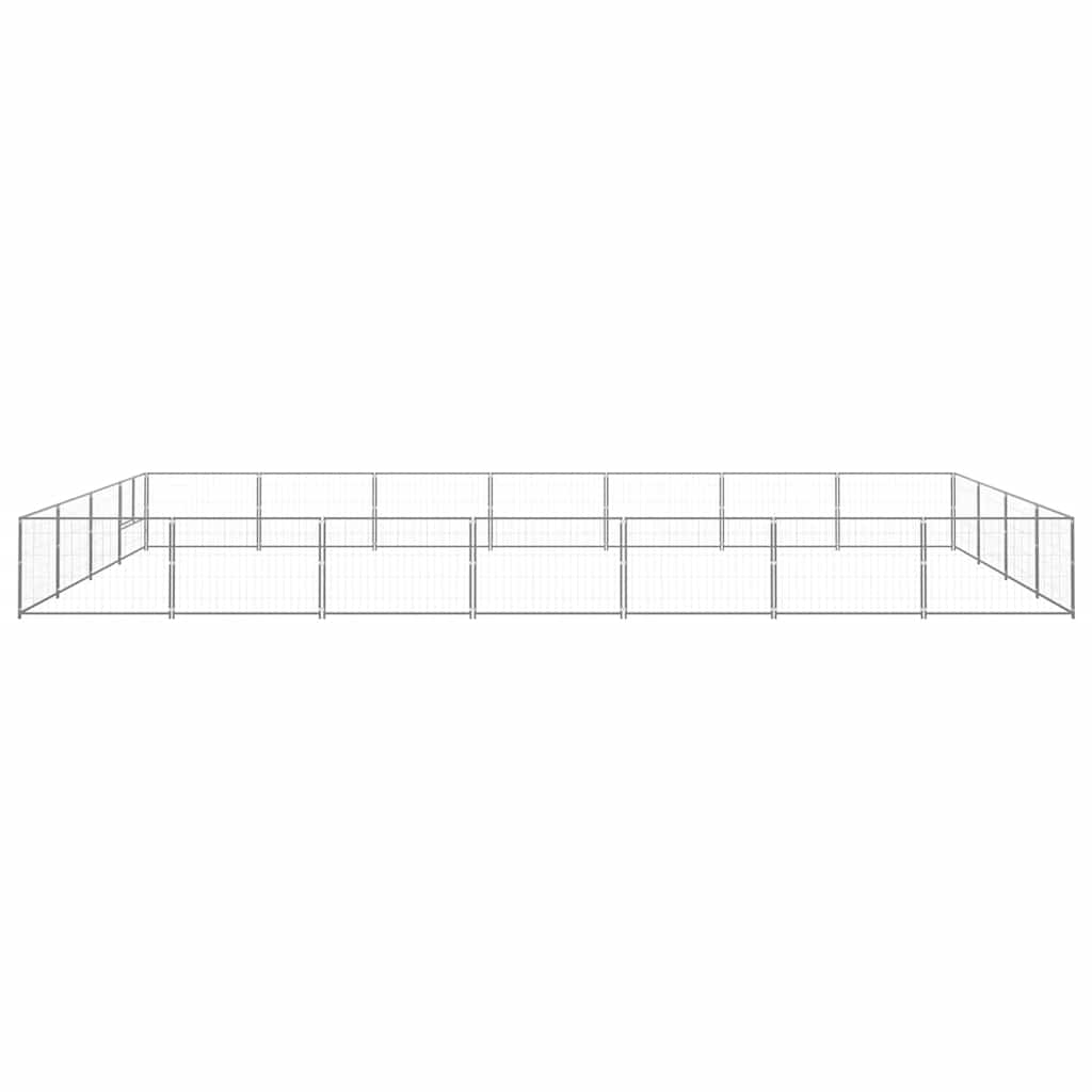 Ezüstszínű acél kutyakennel 28 m² - Image 4