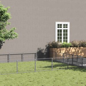 Ezüstszínű acél kutyakennel 36 m²