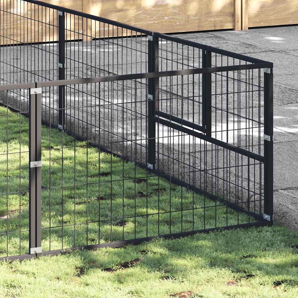 Fekete acél kutyakennel 35 m² - Image 3
