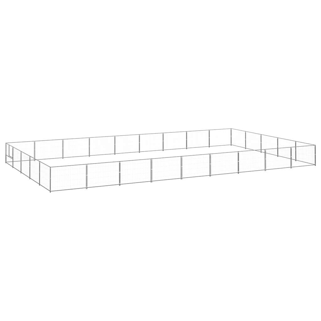 Ezüstszínű acél kutyakennel 45 m² - Image 2