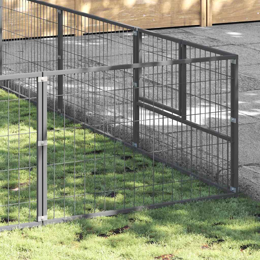 Ezüstszínű acél kutyakennel 45 m² - Image 3
