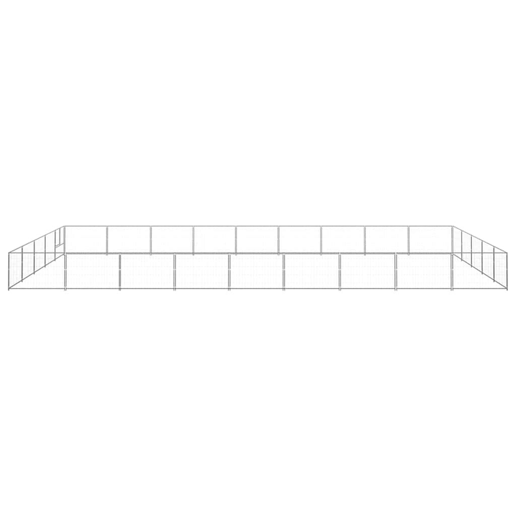 Ezüstszínű acél kutyakennel 45 m² - Image 4