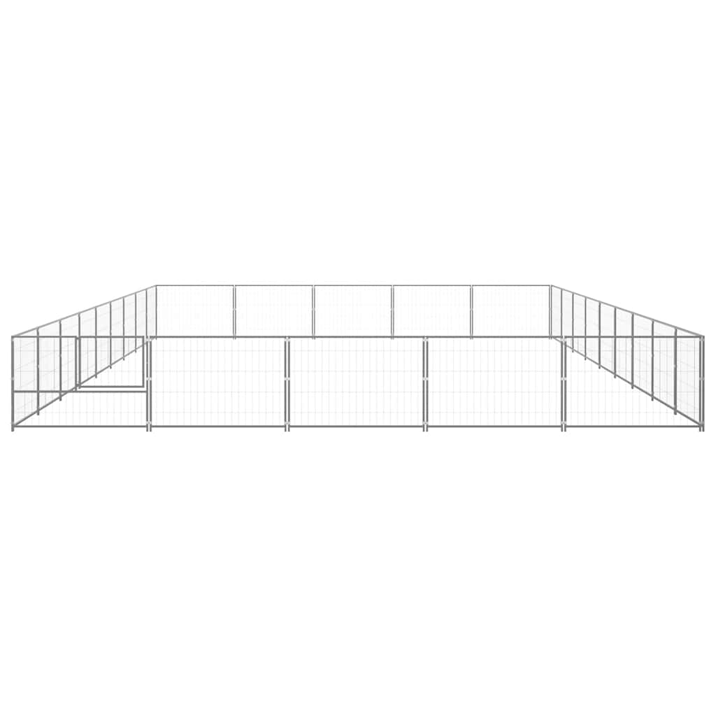 Ezüstszínű acél kutyakennel 45 m² - Image 5