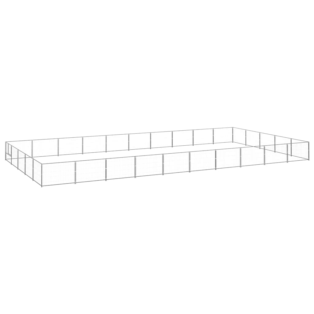 Ezüstszínű acél kutyakennel 50 m² - Image 2