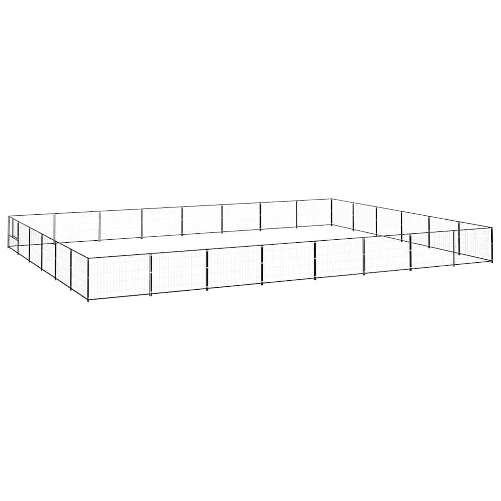 Fekete acél kutyakennel 48 m² - Image 2