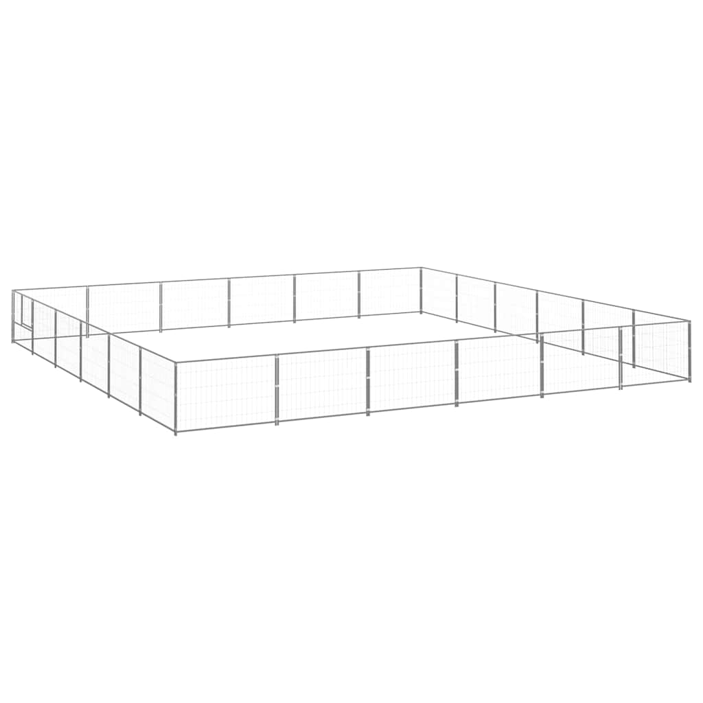 Ezüstszínű acél kutyakennel 36 m² - Image 2