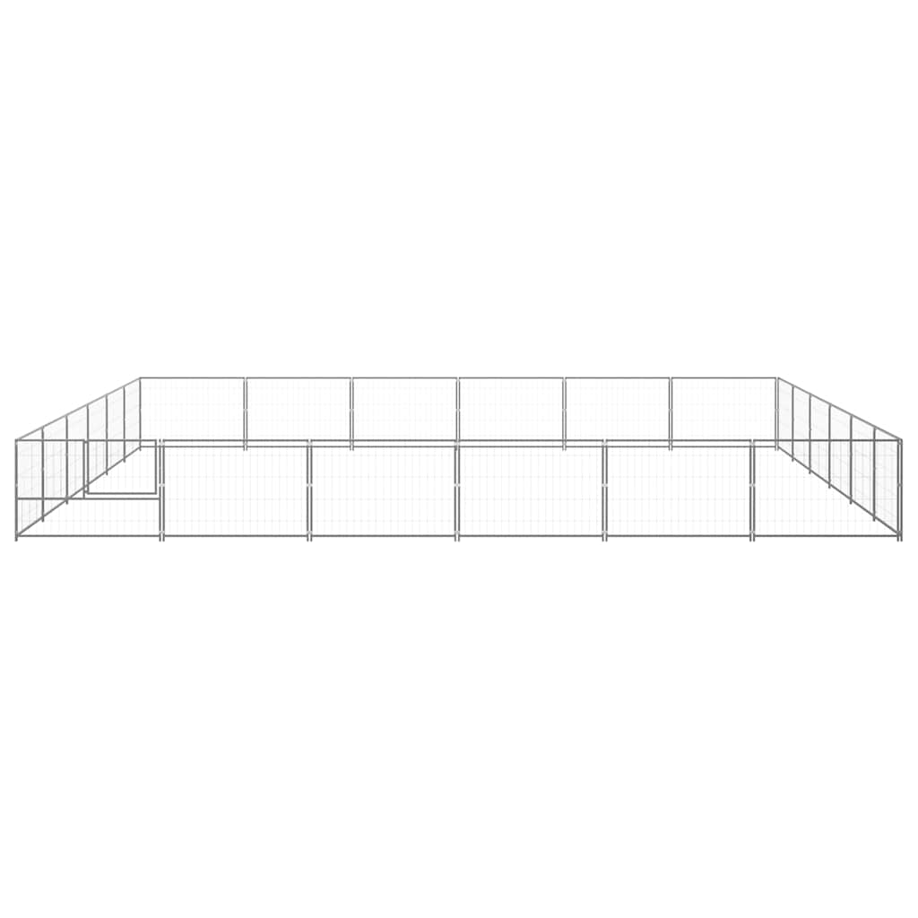 Ezüstszínű acél kutyakennel 36 m² - Image 5