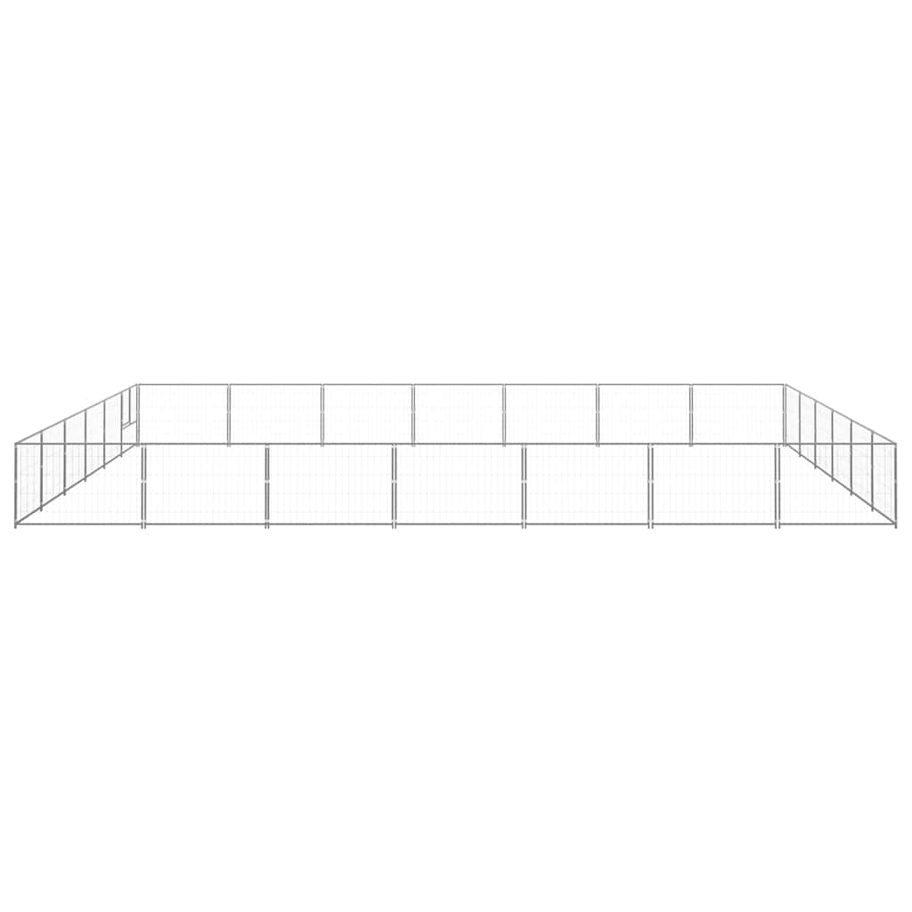 Ezüstszínű acél kutyakennel 42 m² - Image 4