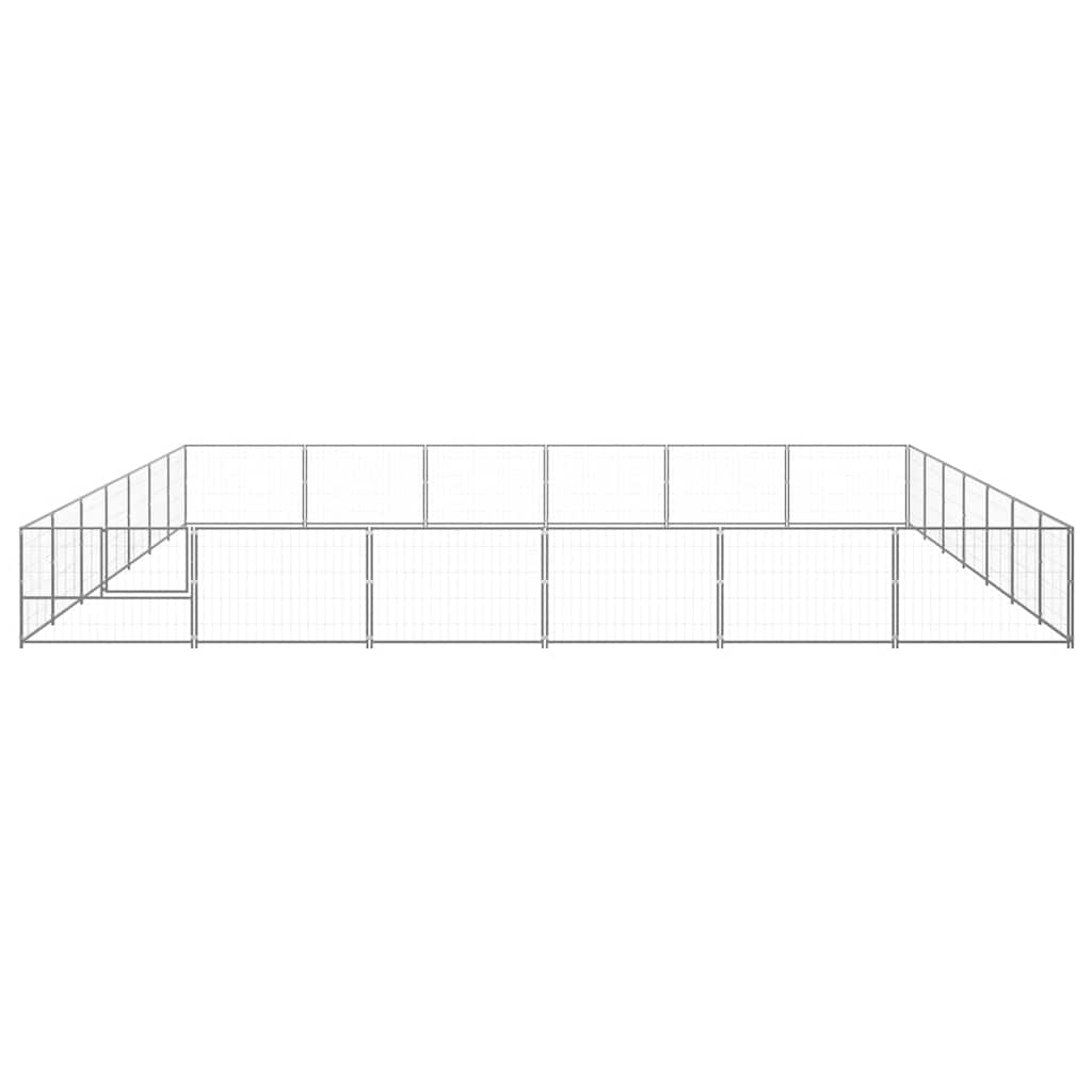 Ezüstszínű acél kutyakennel 42 m² - Image 5