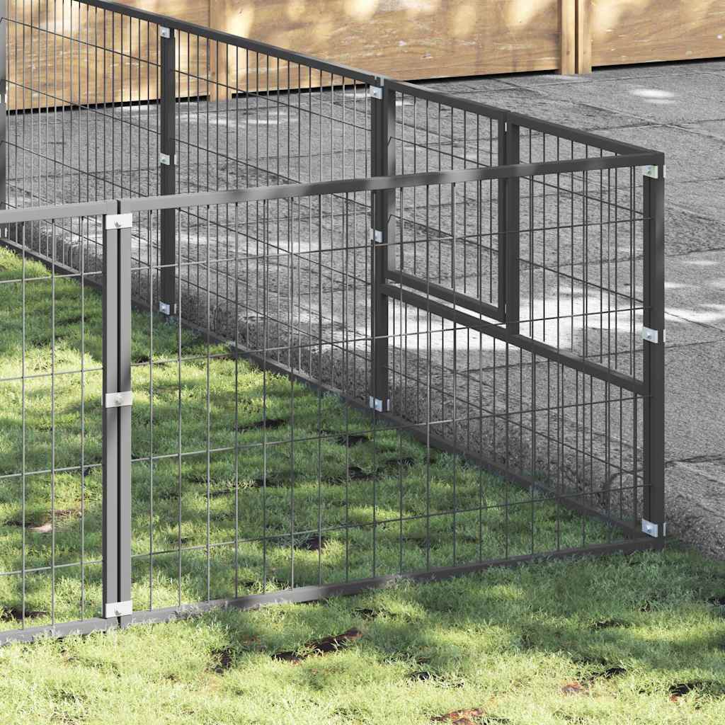 Ezüstszínű acél kutyakennel 48 m² - Image 3