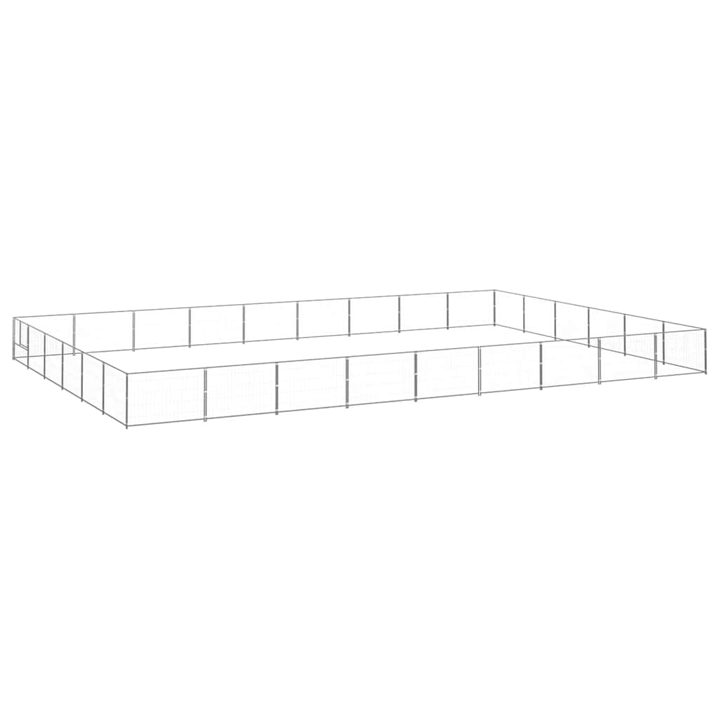 Ezüstszínű acél kutyakennel 54 m² - Image 2