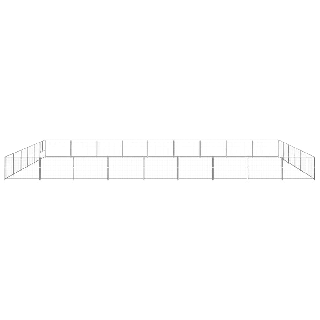 Ezüstszínű acél kutyakennel 54 m² - Image 4