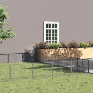 Ezüstszínű acél kutyakennel 54 m²
