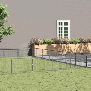 Ezüstszínű acél kutyakennel 70 m²