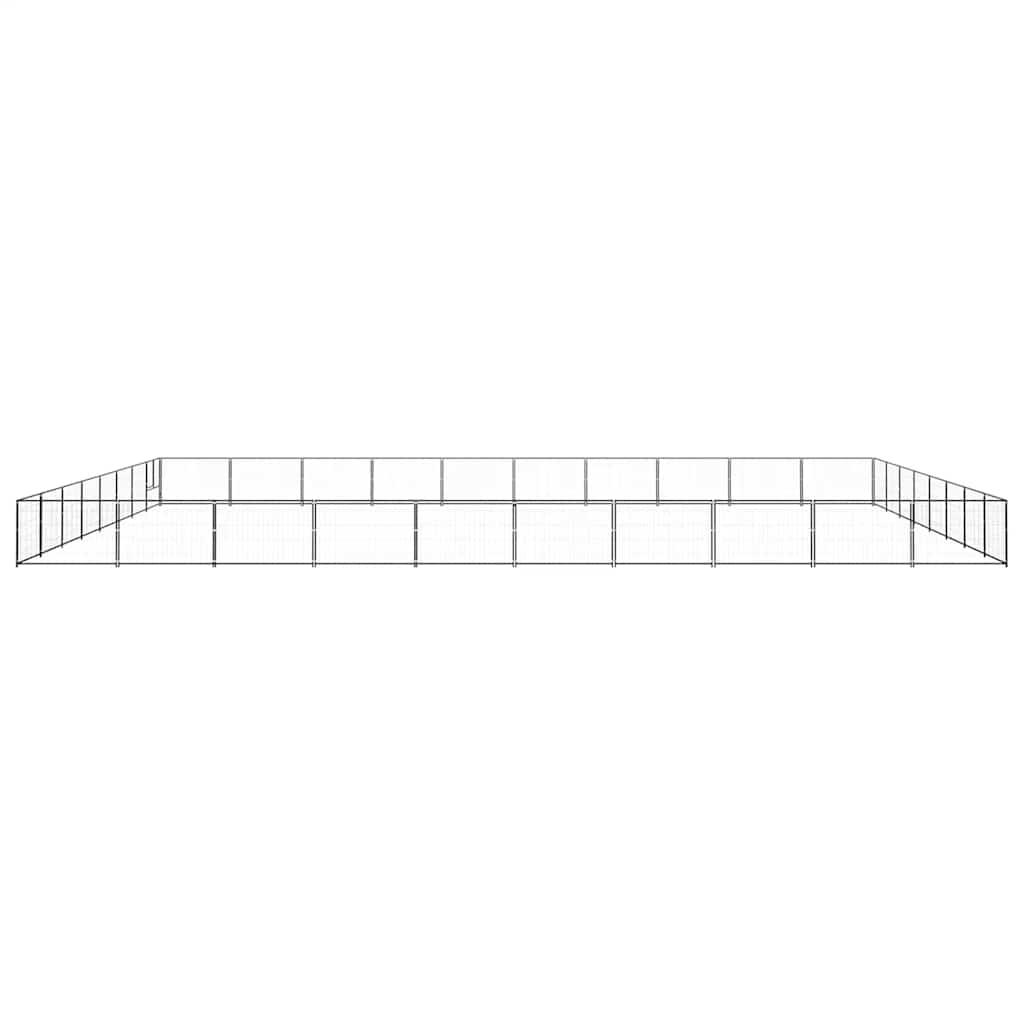 Fekete acél kutyakennel 80 m² - Image 4