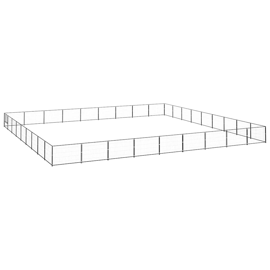Fekete acél kutyakennel 81 m² - Image 2