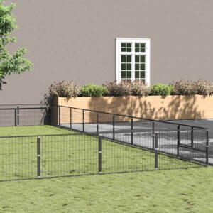 Fekete acél kutyakennel 81 m²