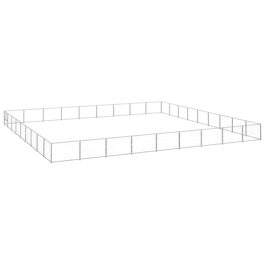 Ezüstszínű acél kutyakennel 81 m² - Image 2