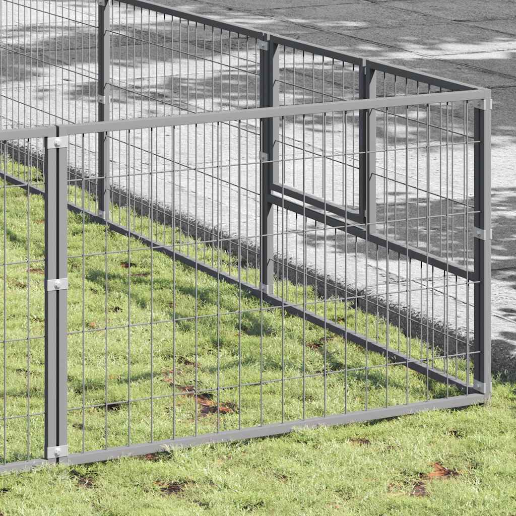 Ezüstszínű acél kutyakennel 81 m² - Image 3