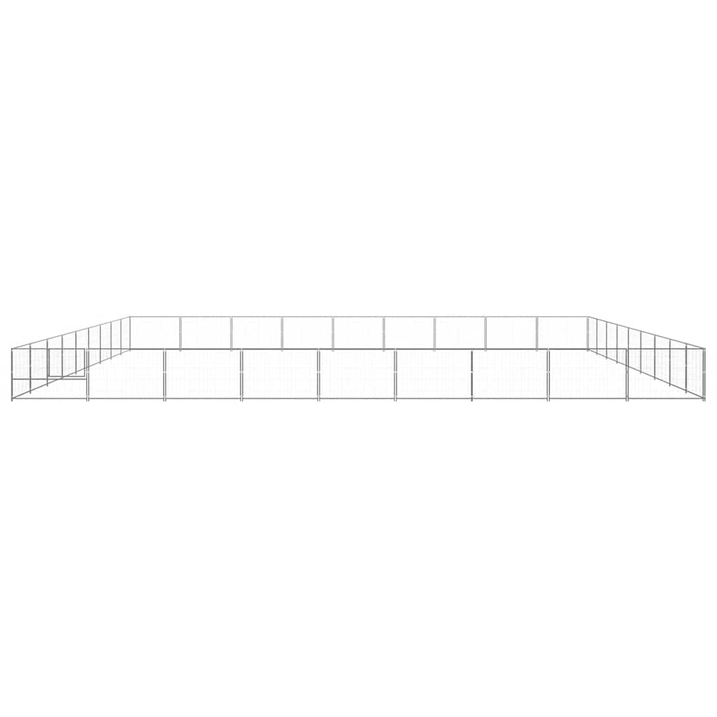 Ezüstszínű acél kutyakennel 81 m² - Image 5