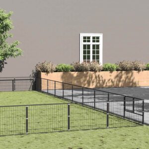 Fekete acél kutyakennel 100 m²