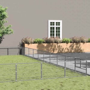 Ezüstszínű acél kutyakennel 100 m²