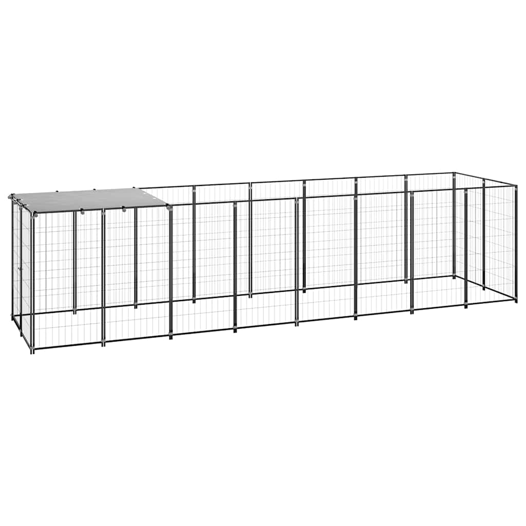 Fekete acél kutyakennel 4,84 m² - Image 2