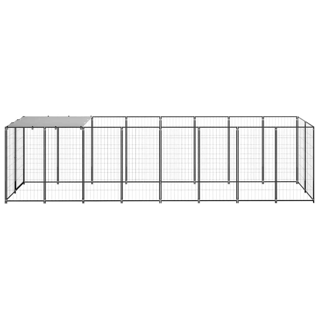 Fekete acél kutyakennel 4,84 m² - Image 4