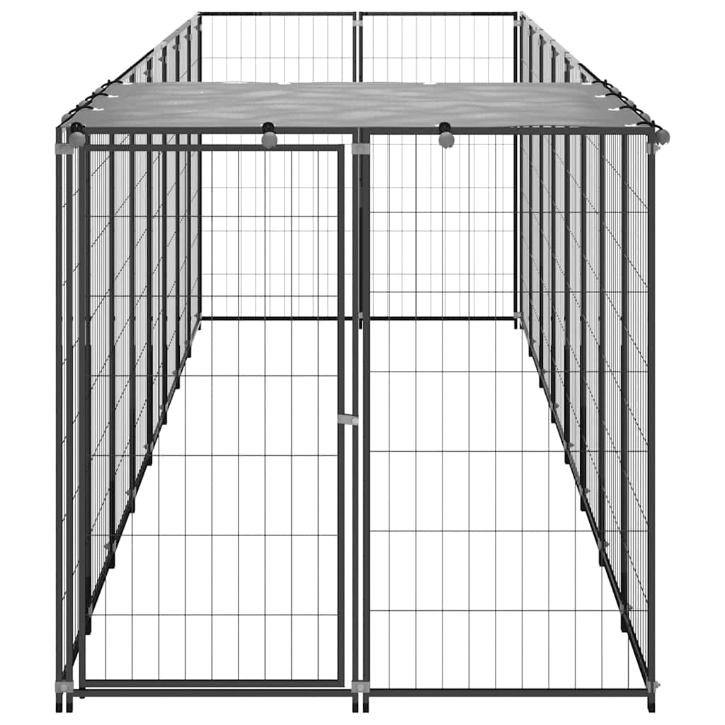 Fekete acél kutyakennel 4,84 m² - Image 5
