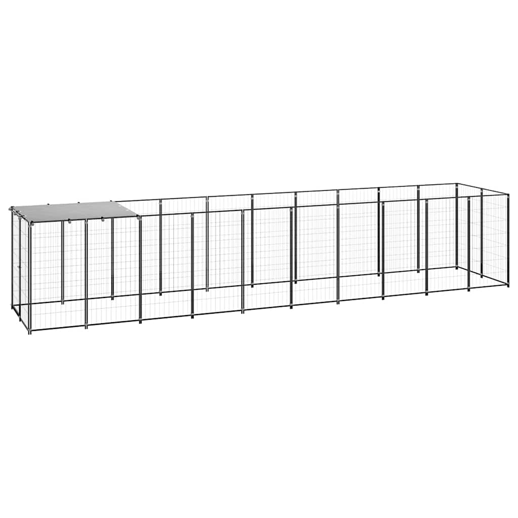 Fekete acél kutyakennel 6,05 m² - Image 2