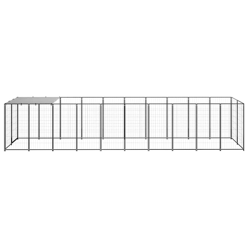 Fekete acél kutyakennel 6,05 m² - Image 4