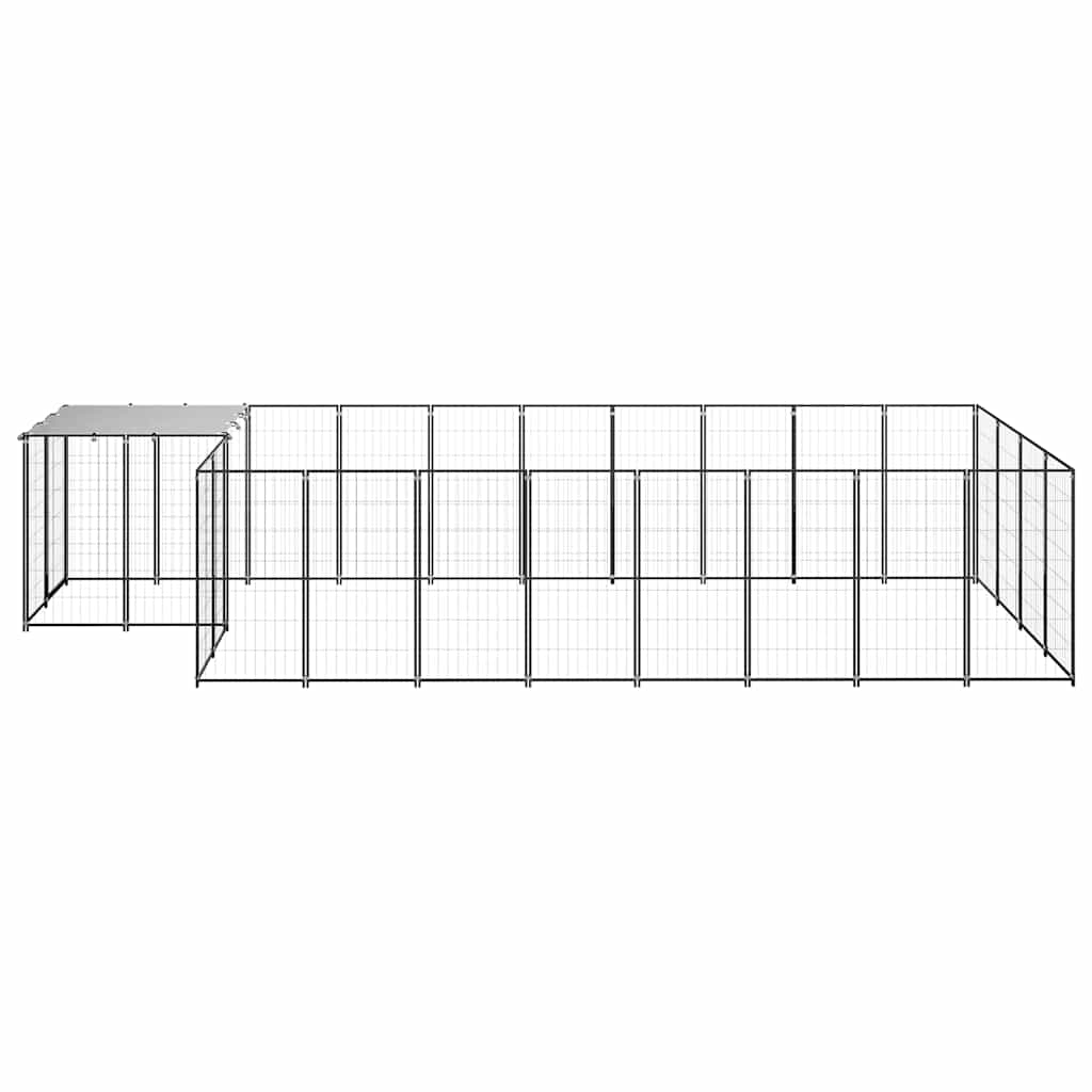 Fekete acél kutyakennel 10,89 m² - Image 3