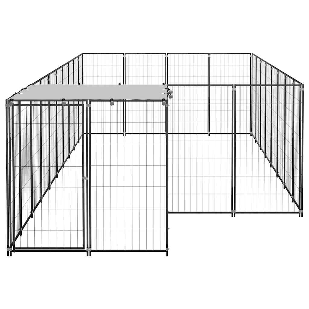 Fekete acél kutyakennel 10,89 m² - Image 4