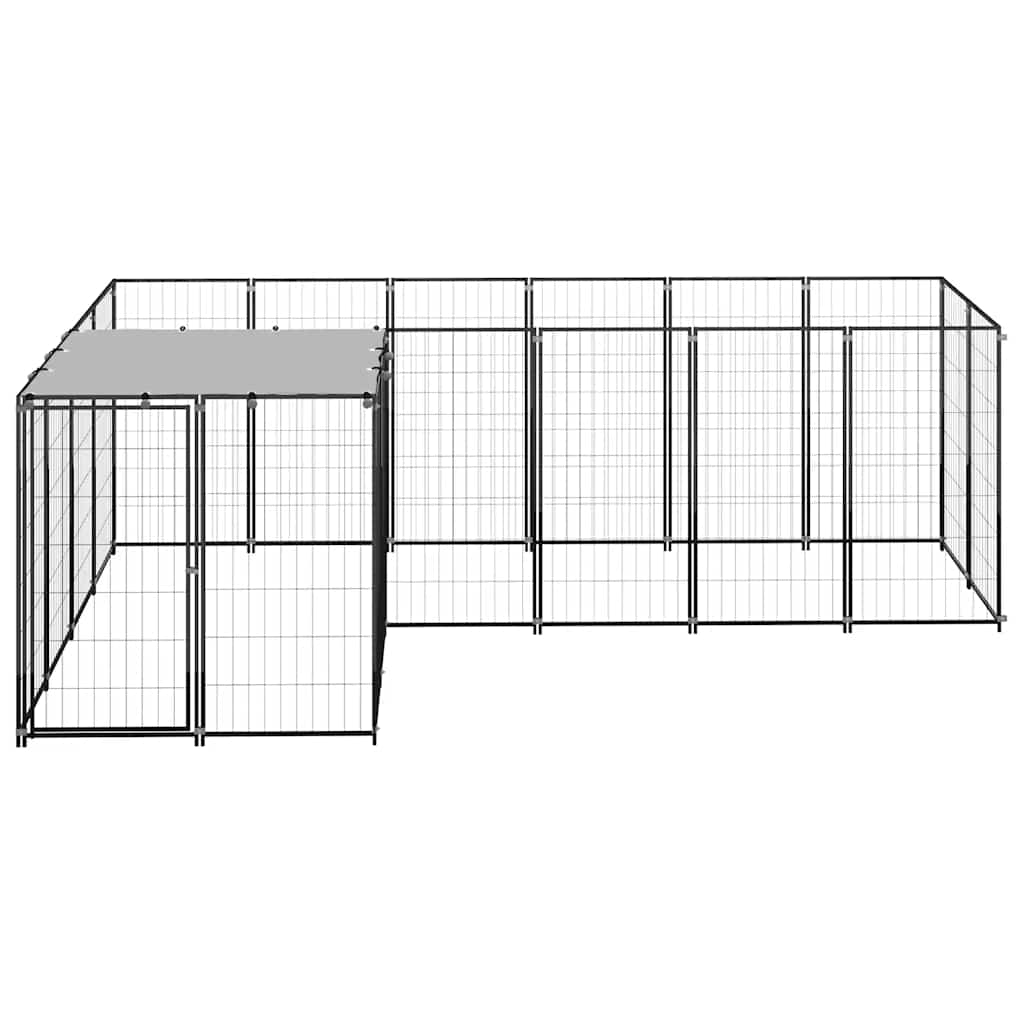 Fekete acél kutyakennel 4,84 m² - Image 3
