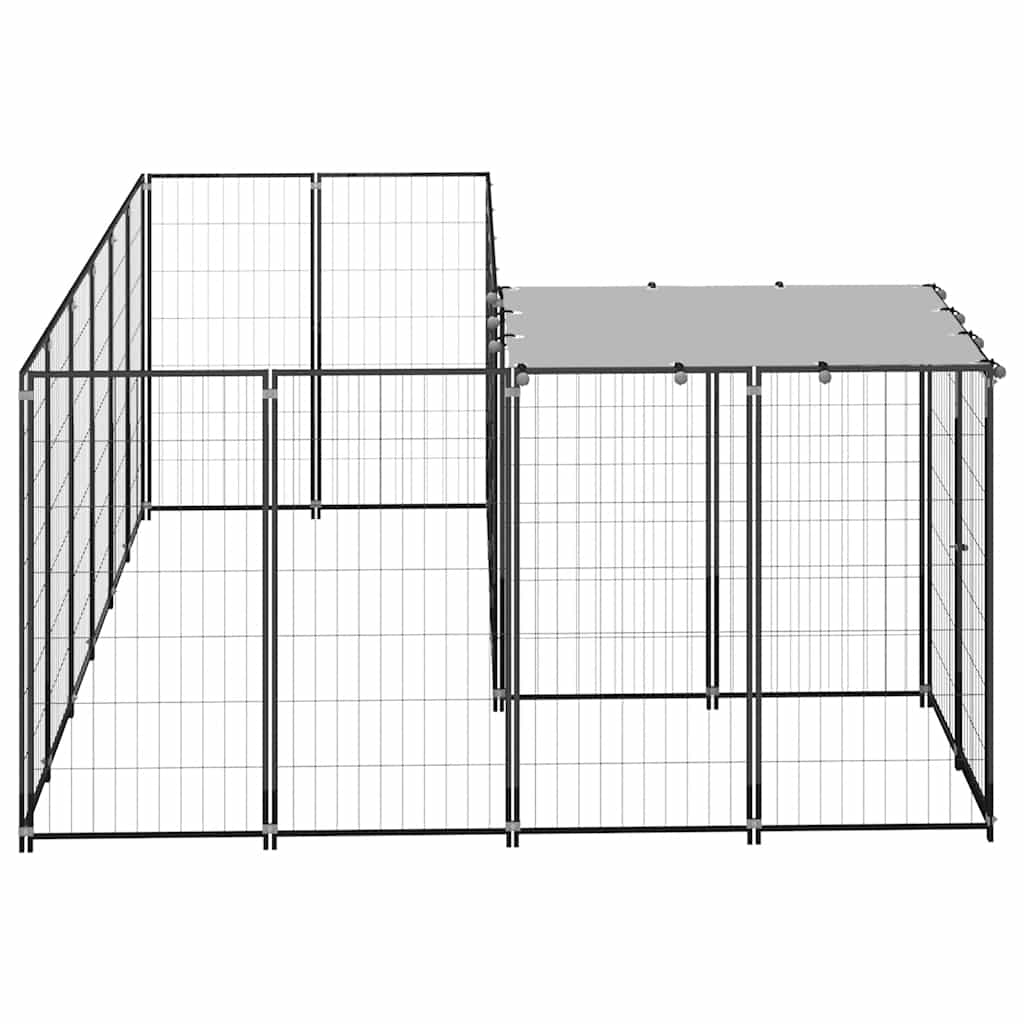 Fekete acél kutyakennel 4,84 m² - Image 4