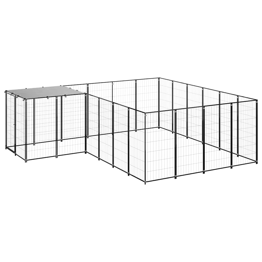 Fekete acél kutyakennel 8,47 m² - Image 2