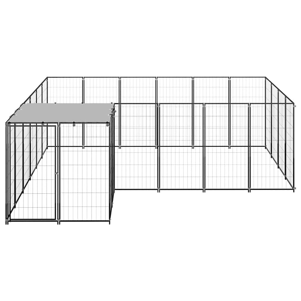 Fekete acél kutyakennel 8,47 m² - Image 3